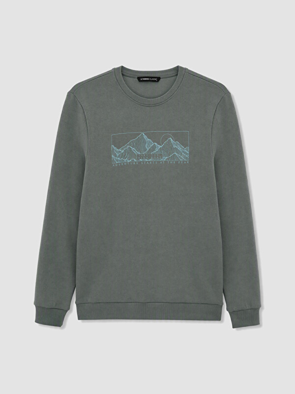 LCWAIKIKI Classic Man Green Sweatshirt