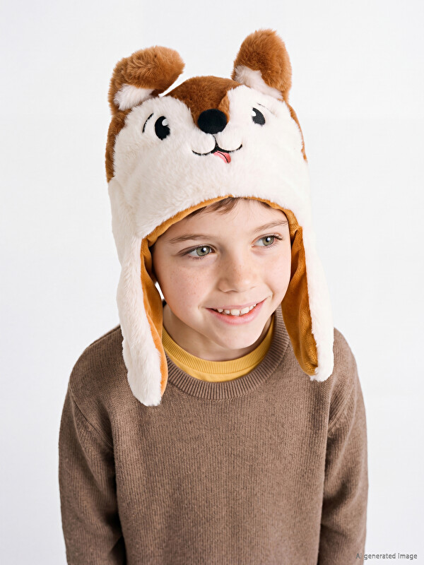 LCW ACCESSORIES Animal Figure Boys' Furry Hat