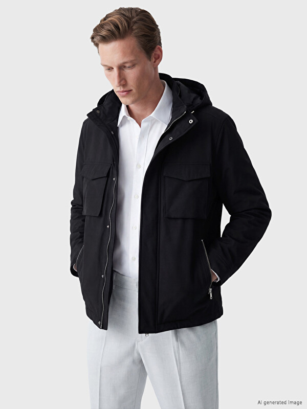 SOUTHBLUE Mann Schwarz Mantel