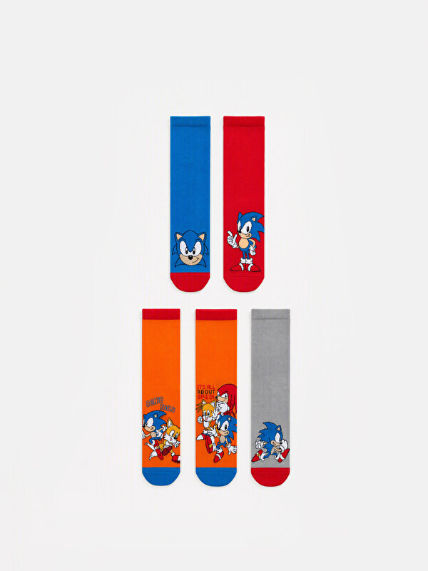 LCW Kids 5'li Sonic Baskılı Erkek Çocuk Soket Çorap