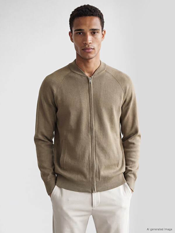 LCW Vision Standard Fit College Collar Men's Knitwear Cardigan