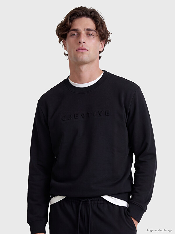 LCW Vision Crew Neck Thick Men's Sweatshirt