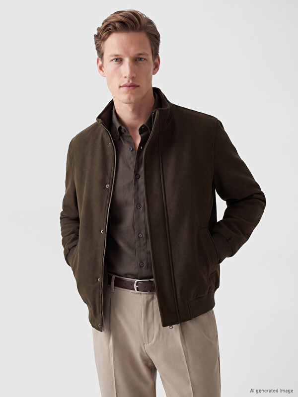 SOUTHBLUE Regular Fit Men's Felt Coat