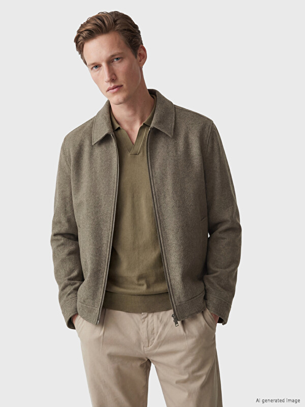 SOUTHBLUE Regular Fit Shirt Collar Cachet Men's Coat