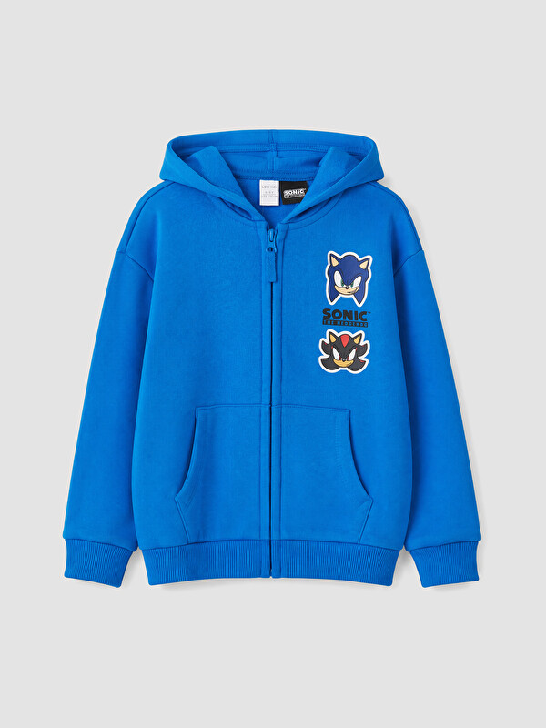 LCW Kids Sonic Baskılı Erkek Çocuk Fermuarlı Sweatshirt
