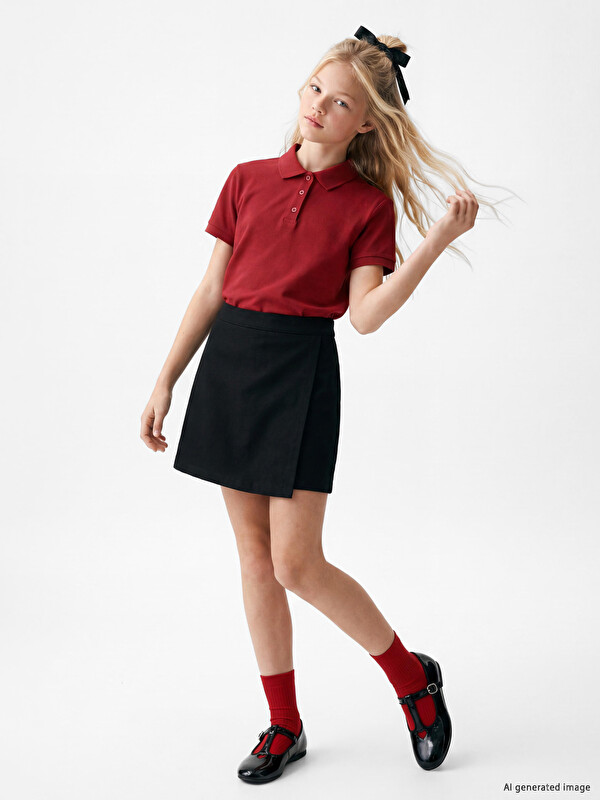 LCW Kids Kız Çocuk Gabardin Şort Etek