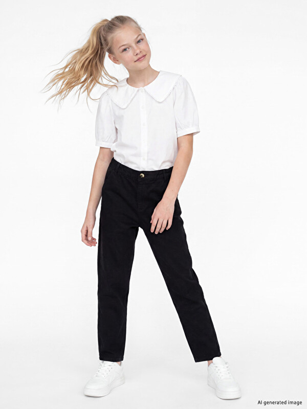 LCW Kids Regular Fit Kız Çocuk Gabardin Pantolon