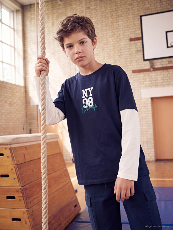 LCW Kids Baskılı Erkek Çocuk Tişört