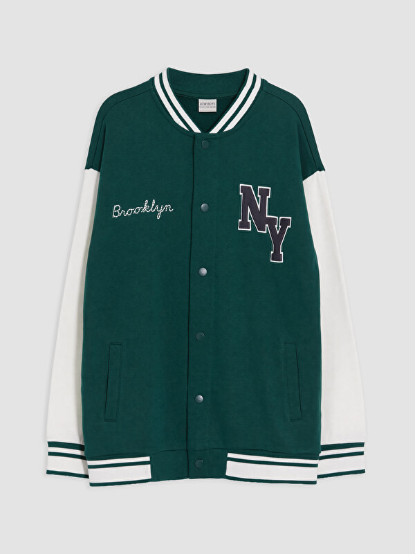 LCW Kids Baseball Collar Embroidered Boys' Jacket