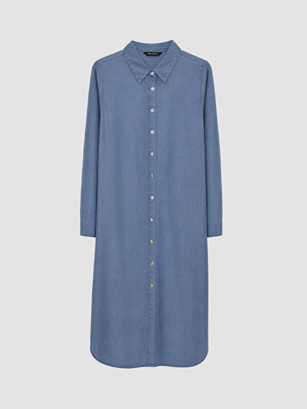 LCW Modest Woman Indigo Shirt Tunic