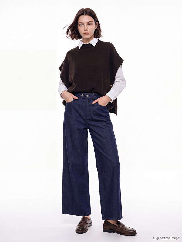 LCW Modest High Waist Wideleg Fit Women's Jeans