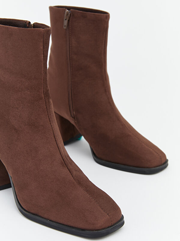 Lcw Steps Kahverengi Lcw Steps Süet Görünümlü Kalın Topuklu Bot