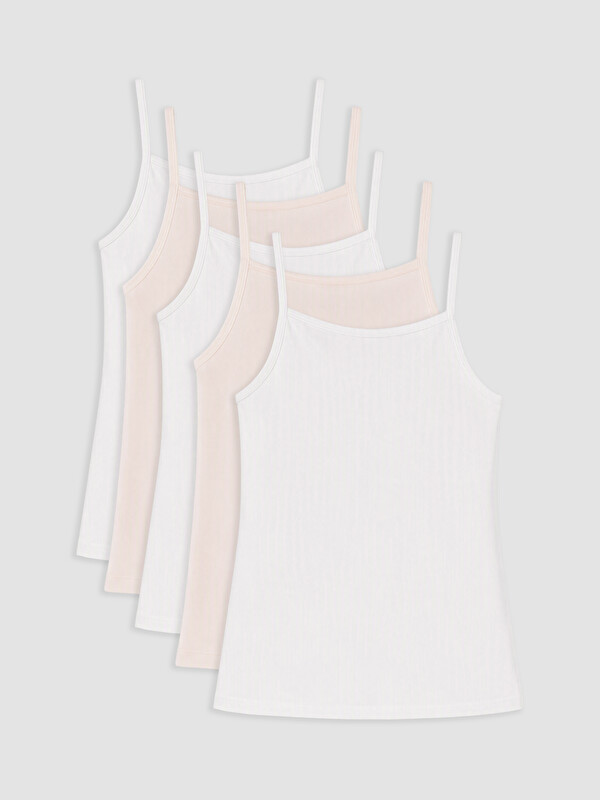 LCW Kids Square Neck Girls' Underwear Vest 5 Pack