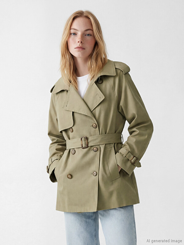 XSIDE Kemerli Oversize Kadın Trençkot