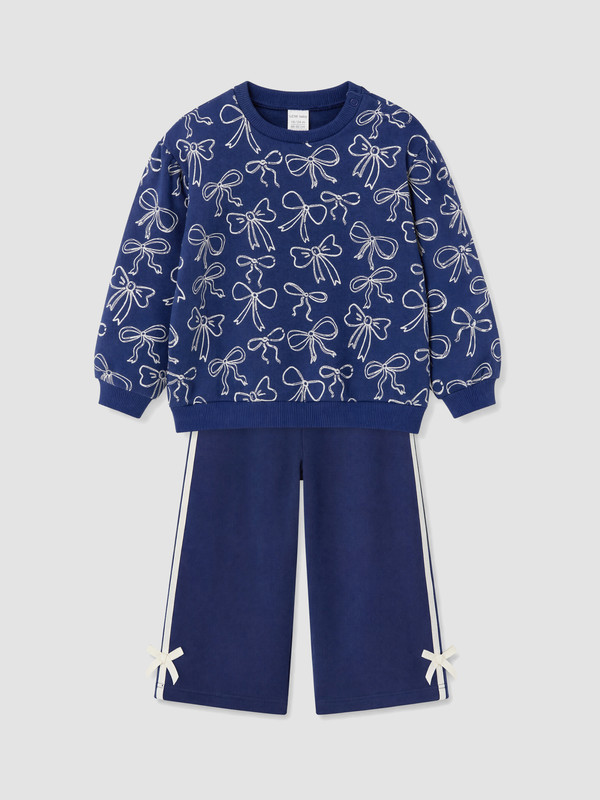 LCW baby Fiyonk Desenli Kız Bebek Sweatshirt