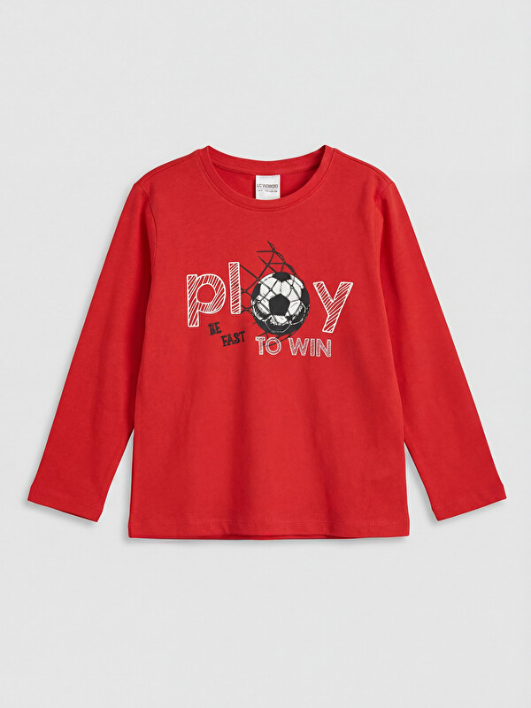 LCW Kids Baskılı Erkek Çocuk Pijama Üst