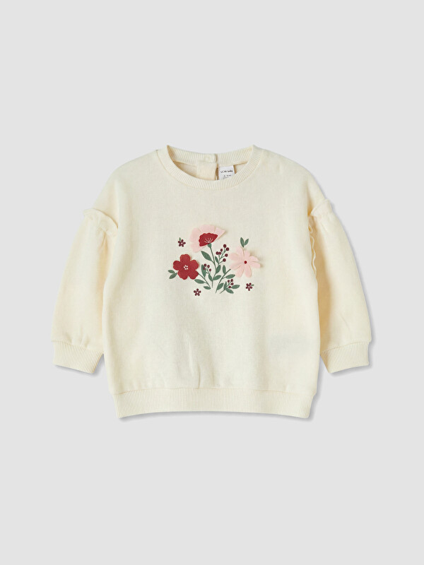 LCW baby Nakışlı Kız Bebek Sweatshirt