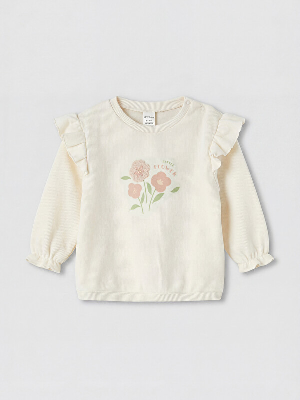 LCW baby Çiçekli Kız Bebek Tişört