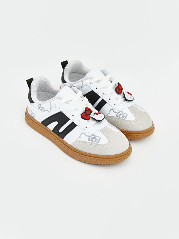 LCW STEPS Hello Kitty Nakışlı Cırt Cırtlı Kız Çocuk Sneaker