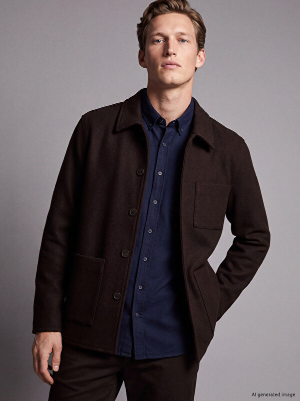 SOUTHBLUE Regular Fit Shirt Collar Men's Cachet Jacket