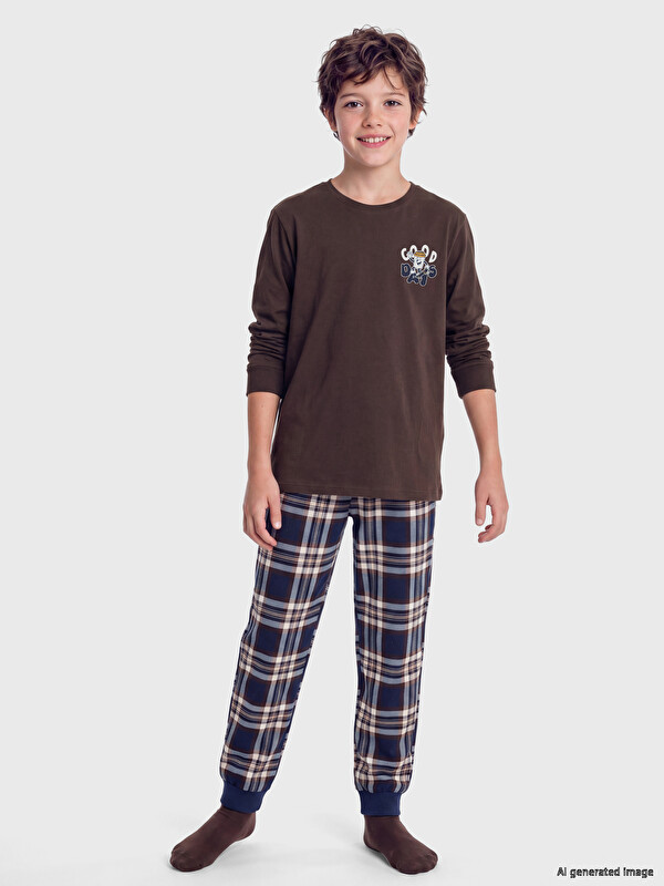 LCW Kids Baskılı Erkek Çocuk Pijama Takımı