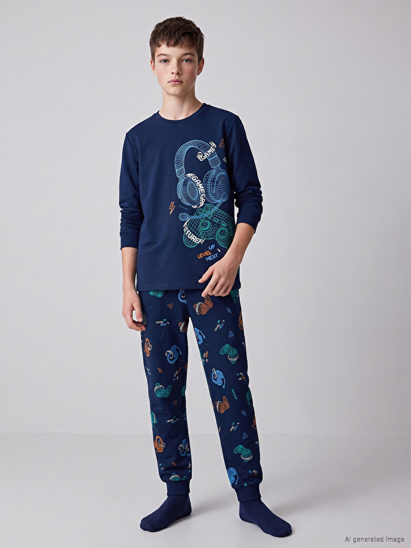 LCW Kids Printed Boys' Pyjamas Set