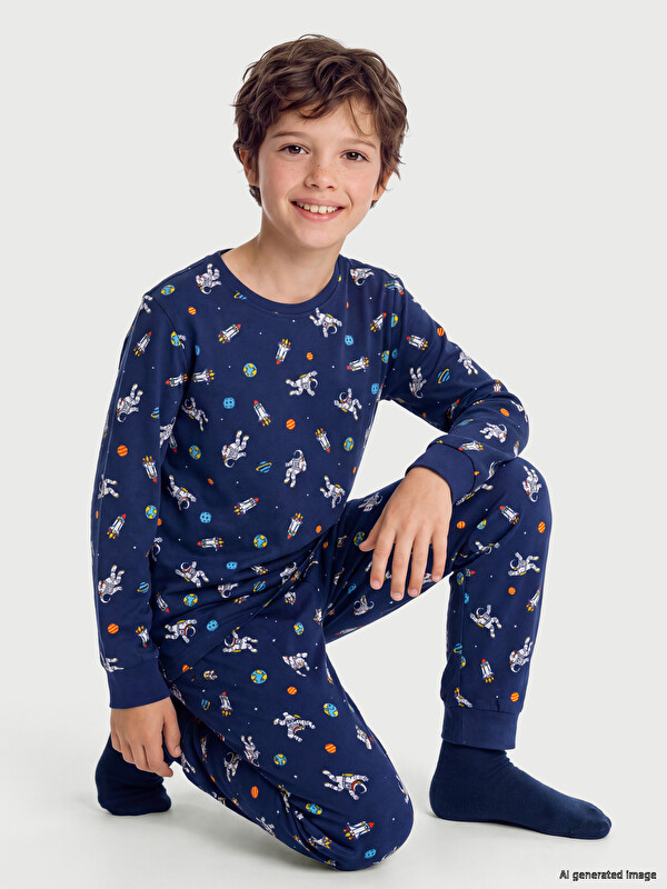 LCW Kids Printed Boys' Pyjamas Set