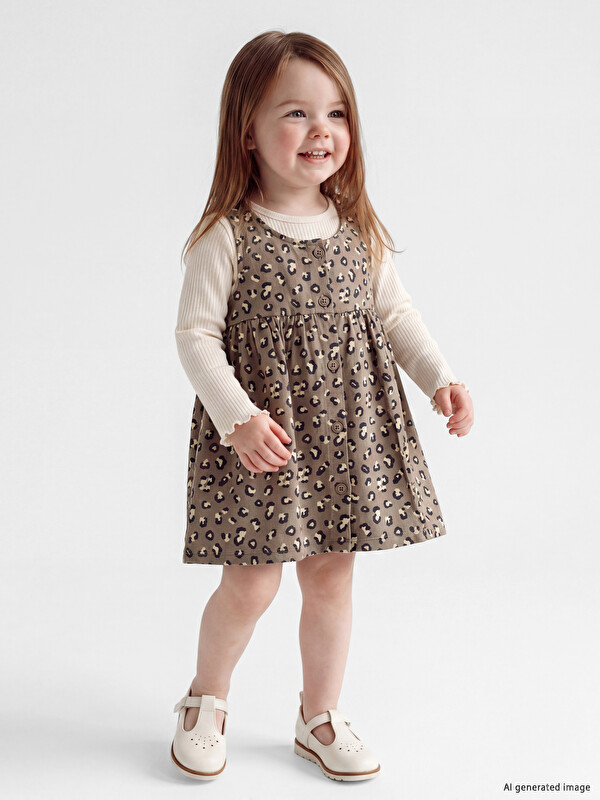 LCW baby Crew Neck Baby Girls' Dress Set