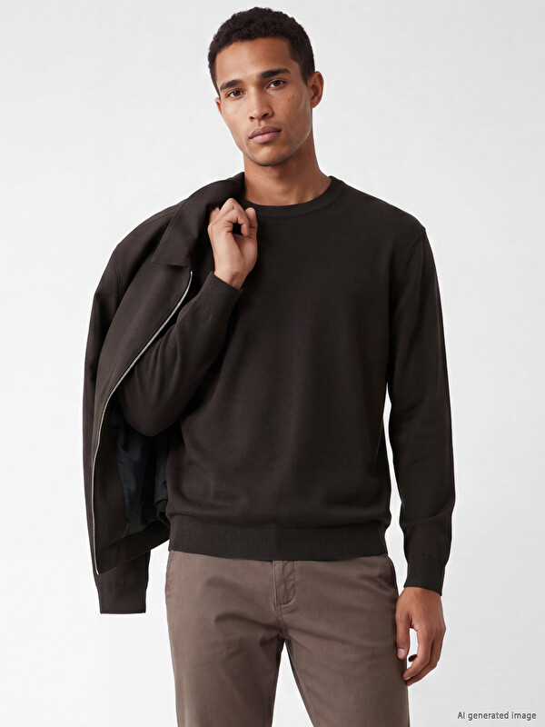 LCW Vision Man Brown Sweater