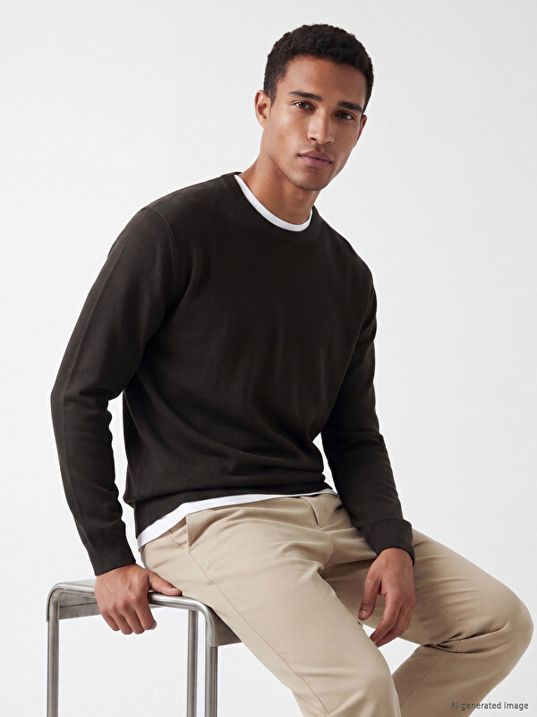 LCW Vision Man Brown Sweater
