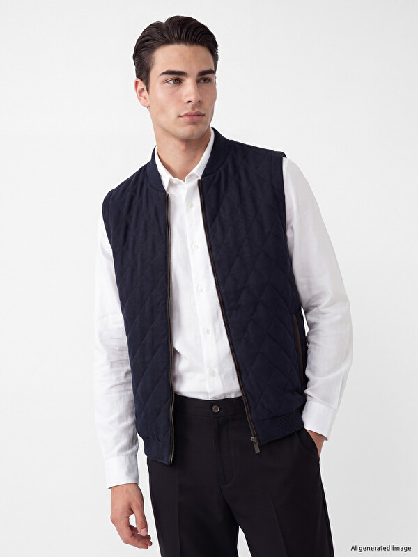 LCWAIKIKI Classic Man Navy Knit Gilet