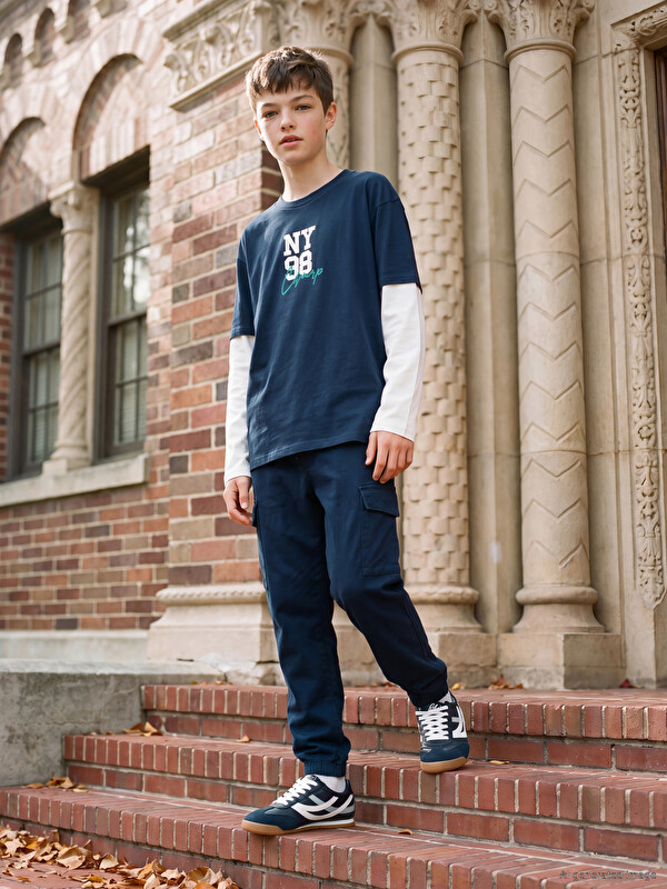 LCW Kids Erkek Çocuk Gabardin Kargo Pantolon