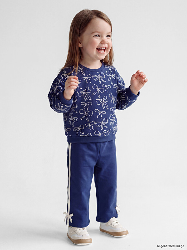 LCW baby Set sportiv me motive me fjongo për foshnja vajza
