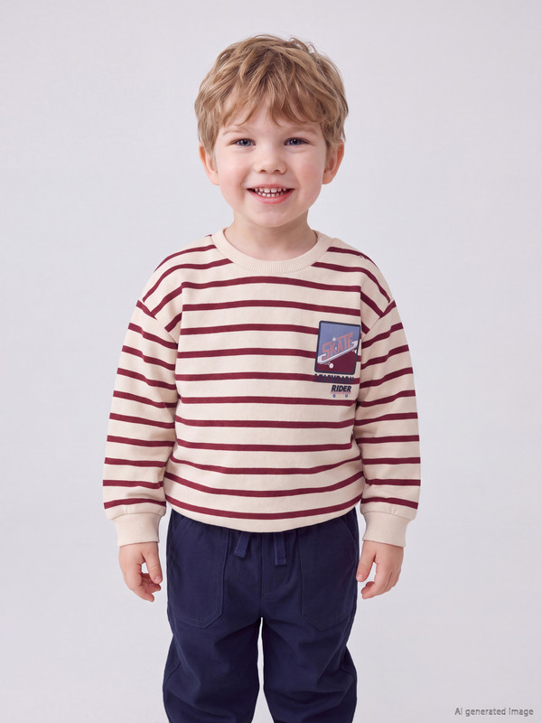 LCW baby Çizgili Erkek Bebek Sweatshirt