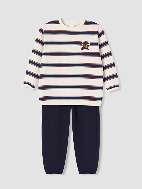 LCW baby Striped Baby Boys' Tracksuit Set