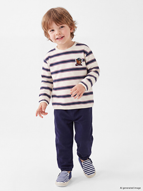LCW baby Striped Baby Boys' Tracksuit Set