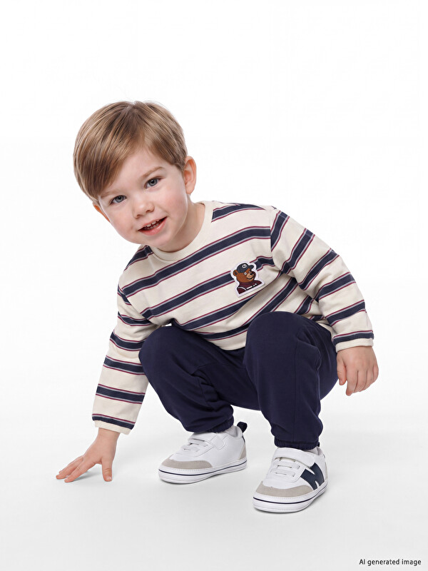 LCW baby Striped Baby Boys' Tracksuit Set
