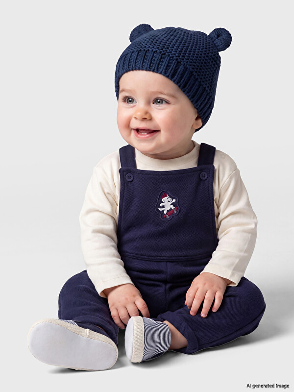 LCW baby Salopetă și Tricou Brodate pentru Bebeluși Băieți Set