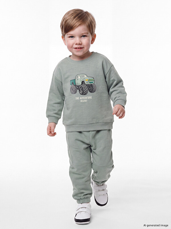 LCW baby Erkek Bebek Baskılı Eşofman Takım