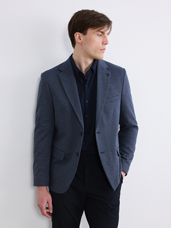 LCW BUSINESS Slim Fit Klapa Yaka Desenli Erkek Blazer Ceket