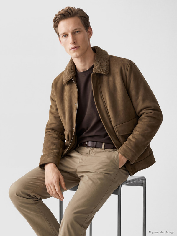 SOUTHBLUE Regular Fit Plush Collared Men's Coat