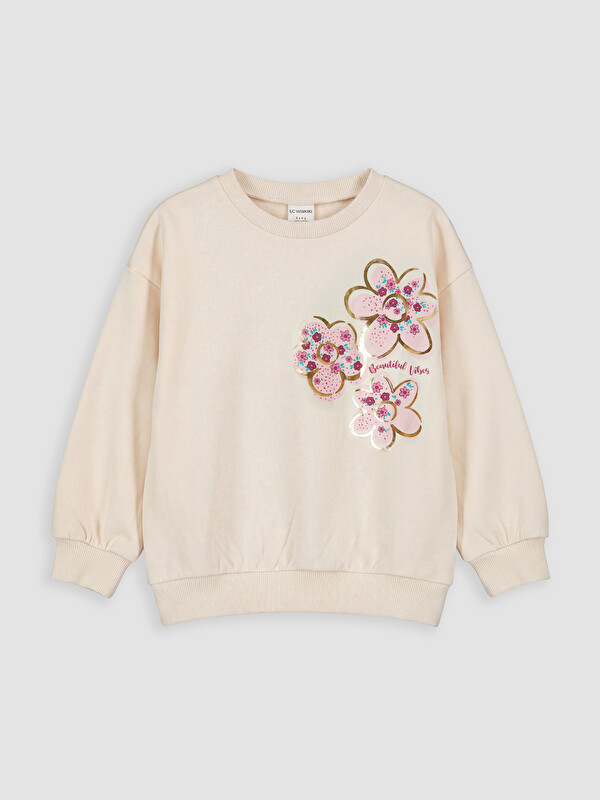 LCW Kids Çiçek Baskılı Kız Çocuk Sweatshirt