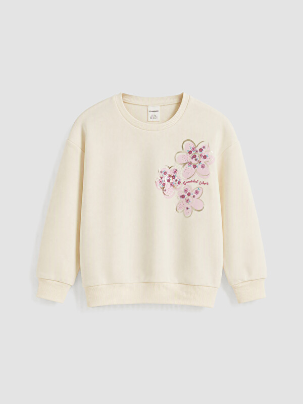 LCW Kids Çiçek Baskılı Kız Çocuk Sweatshirt