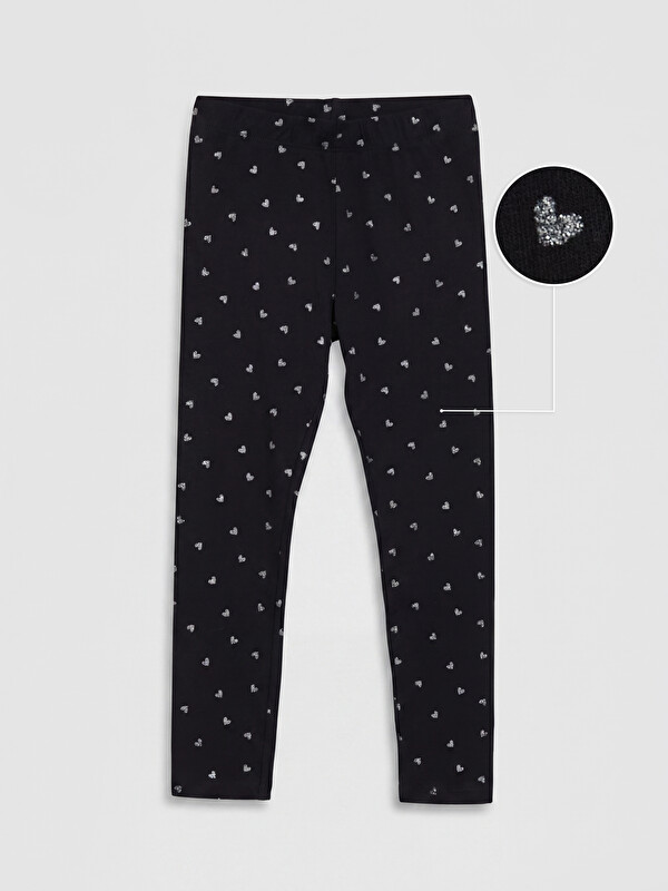 LCW baby Elastic Waist Heart Patterned Girls' Leggings