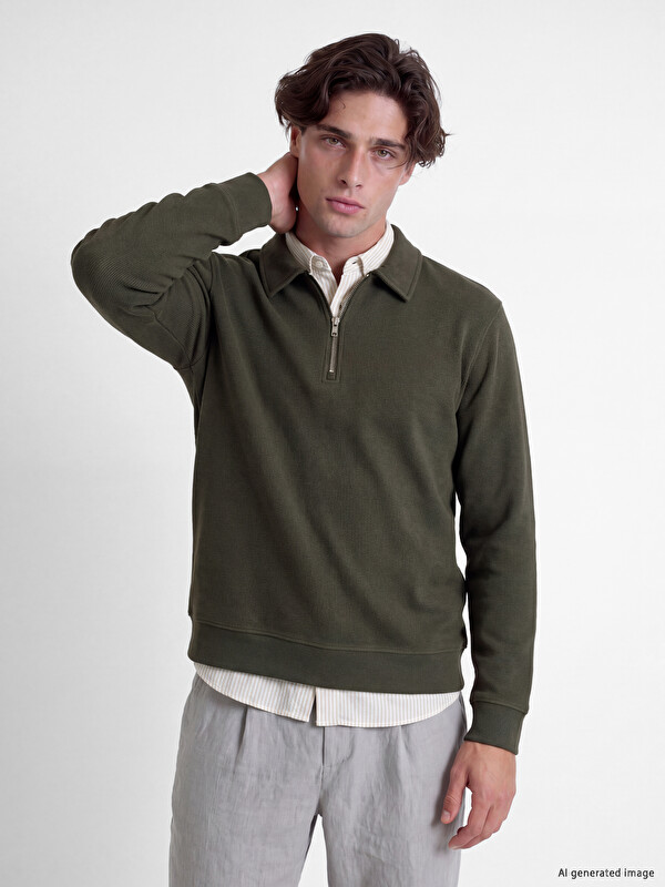 LCW Vision Man Khaki Sweatshirt