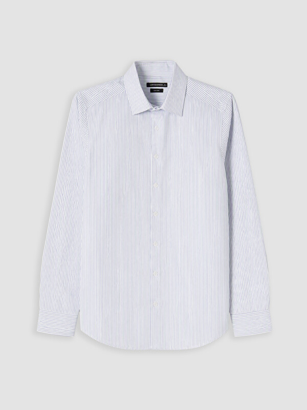 LCW BUSINESS Slim Fit Çizgili Gabardin Erkek Gömlek