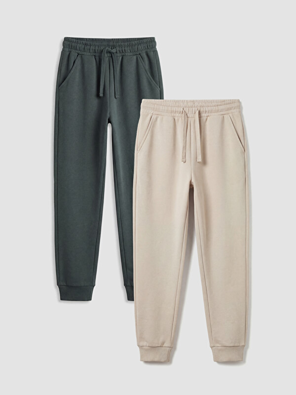 LCW Kids Elastic Waist Boys' Jogger Sweatpants 2 Pack