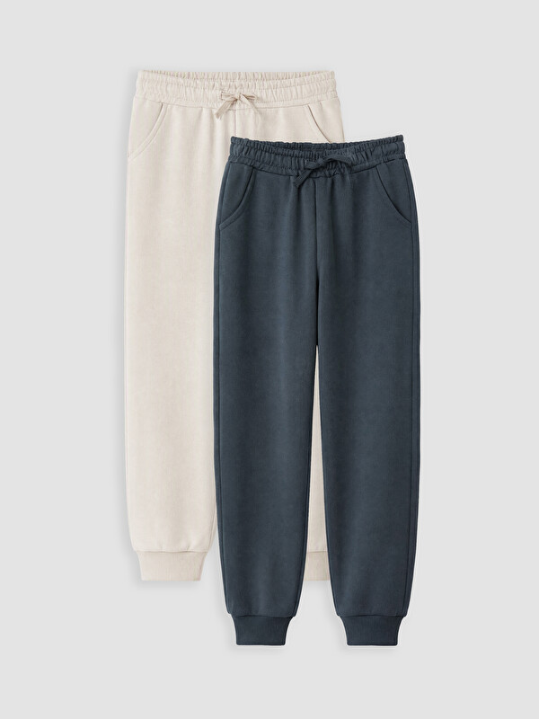 LCW Kids Pantalons de survêtement jogger garçon à taille élastiquée lot de 2