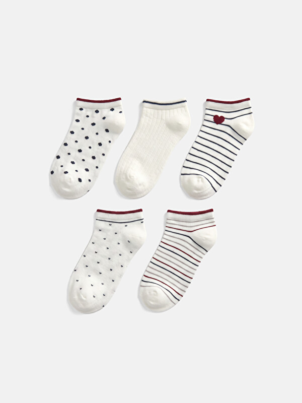LCW DREAM Patterned Women's Trainer Socks 5 Pack