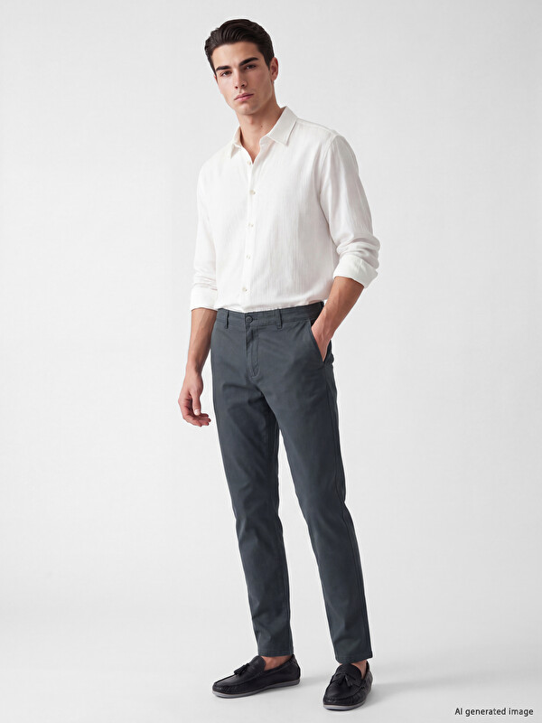 LCWAIKIKI Classic Slim Fit Gabardine Men's Chino Trousers
